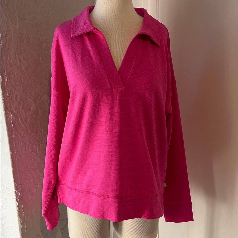 T by Talbots Fuchsia V-Neck Top